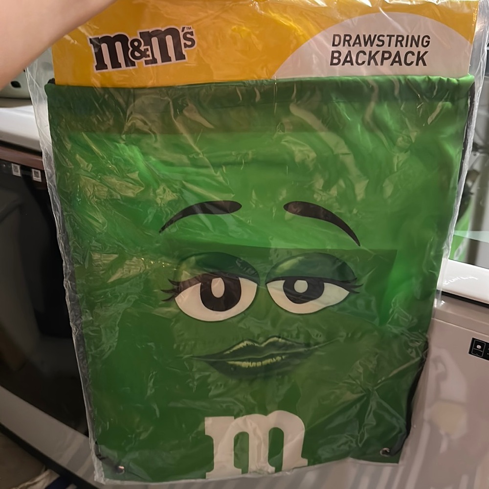 M&M drawstring bag